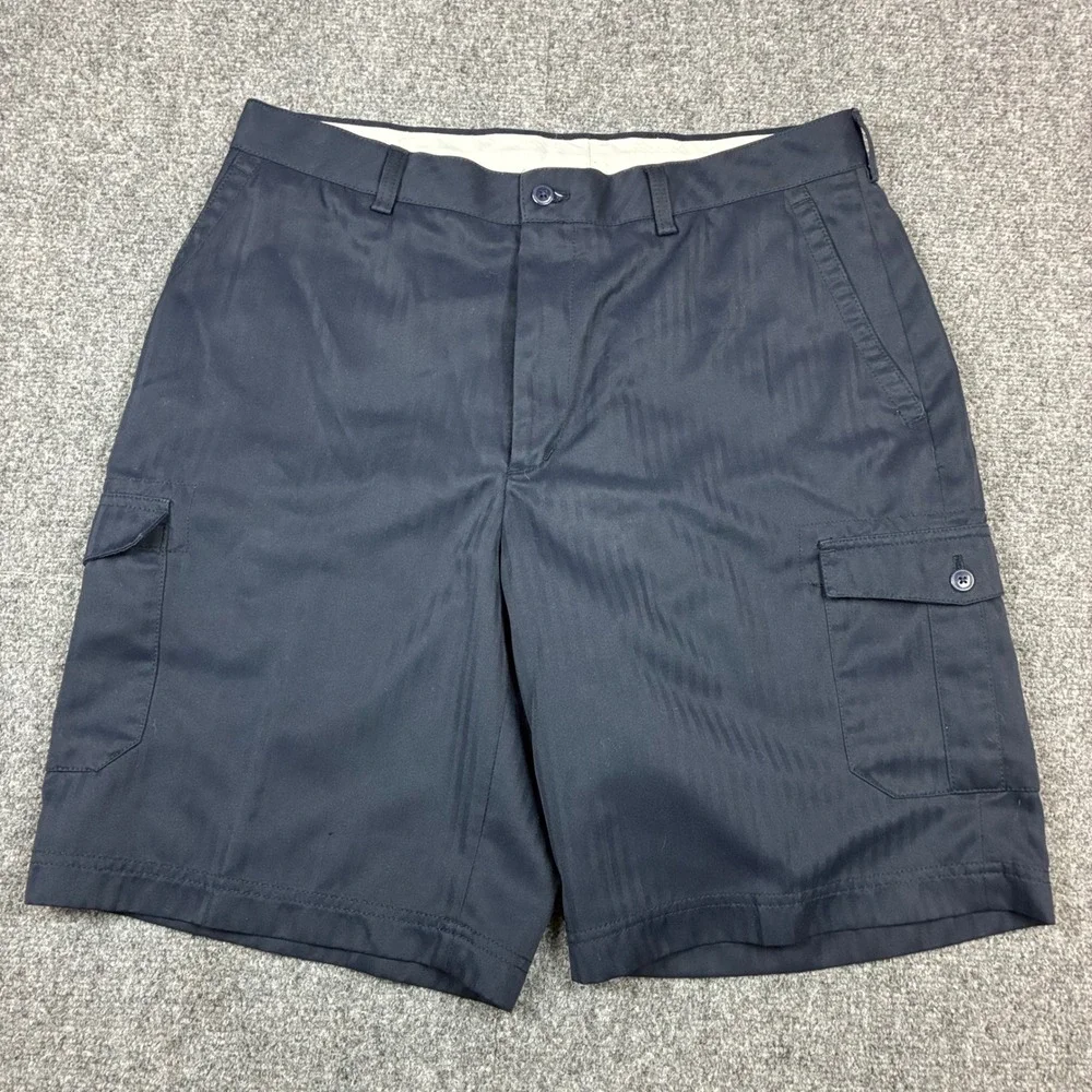 Island Republic Mens Navy Blue Cargo Shorts Size 36 Chevron Weave Polyester